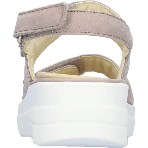 Waldlaufer 962001 189 088 H-Izzy women's wide fit grey leather touch-fastening sandals with cushioned insole.