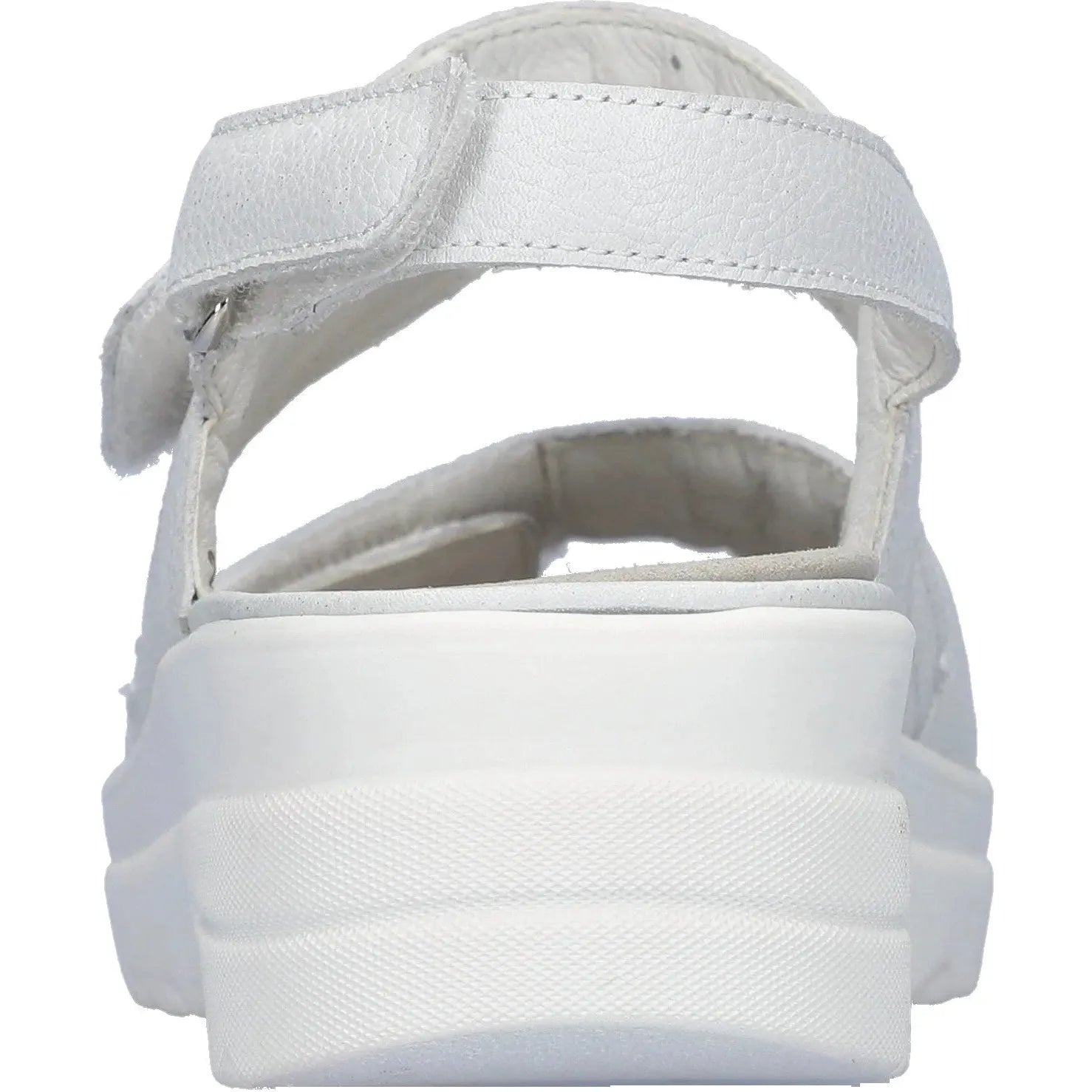 Waldlaufer 962001 189 148 H-Izzy women's off-white leather sandals with touch fastening and chunky white sole.
