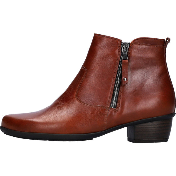 Waldlaufer 967803 124 082 Haifi Ladies Brown Leather Twin Zip Ankle Boots-elevate your sole