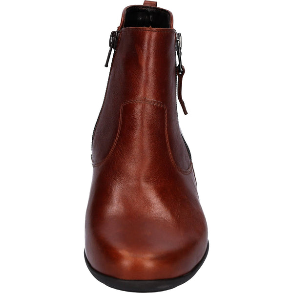 Waldlaufer 967803 124 082 Haifi Ladies Brown Leather Twin Zip Ankle Boots-elevate your sole
