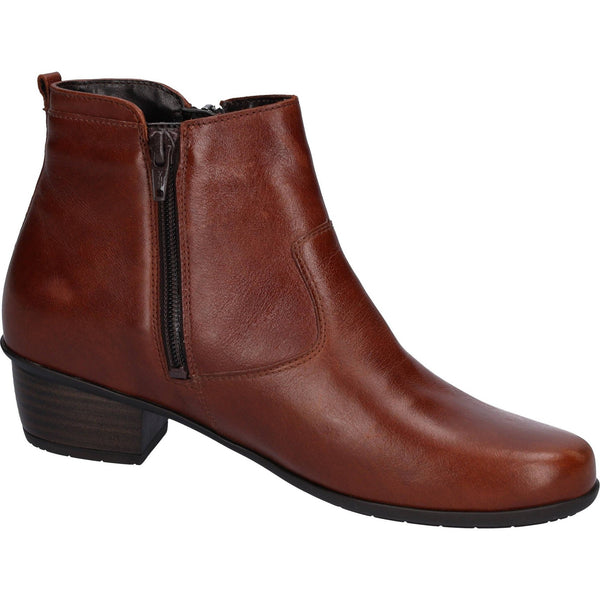 Waldlaufer 967803 124 082 Haifi Ladies Brown Leather Twin Zip Ankle Boots-elevate your sole