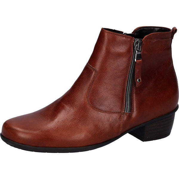 Waldlaufer 967803 124 082 Haifi Ladies Brown Leather Twin Zip Ankle Boots-elevate your sole