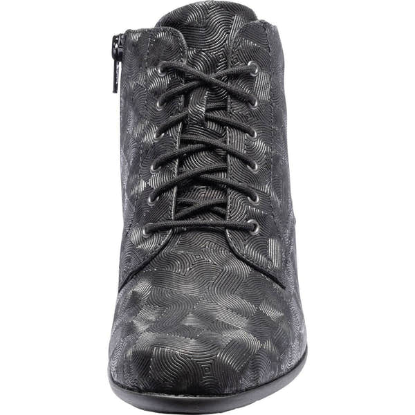 Waldlaufer 967809 197 001 Haifi Ladies Black Leather Lace Up Ankle Boots-elevate your sole