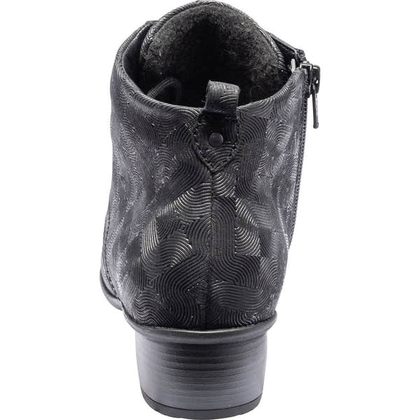 Waldlaufer 967809 197 001 Haifi Ladies Black Leather Lace Up Ankle Boots-elevate your sole