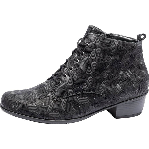 Waldlaufer 967809 197 001 Haifi Ladies Black Leather Lace Up Ankle Boots-elevate your sole