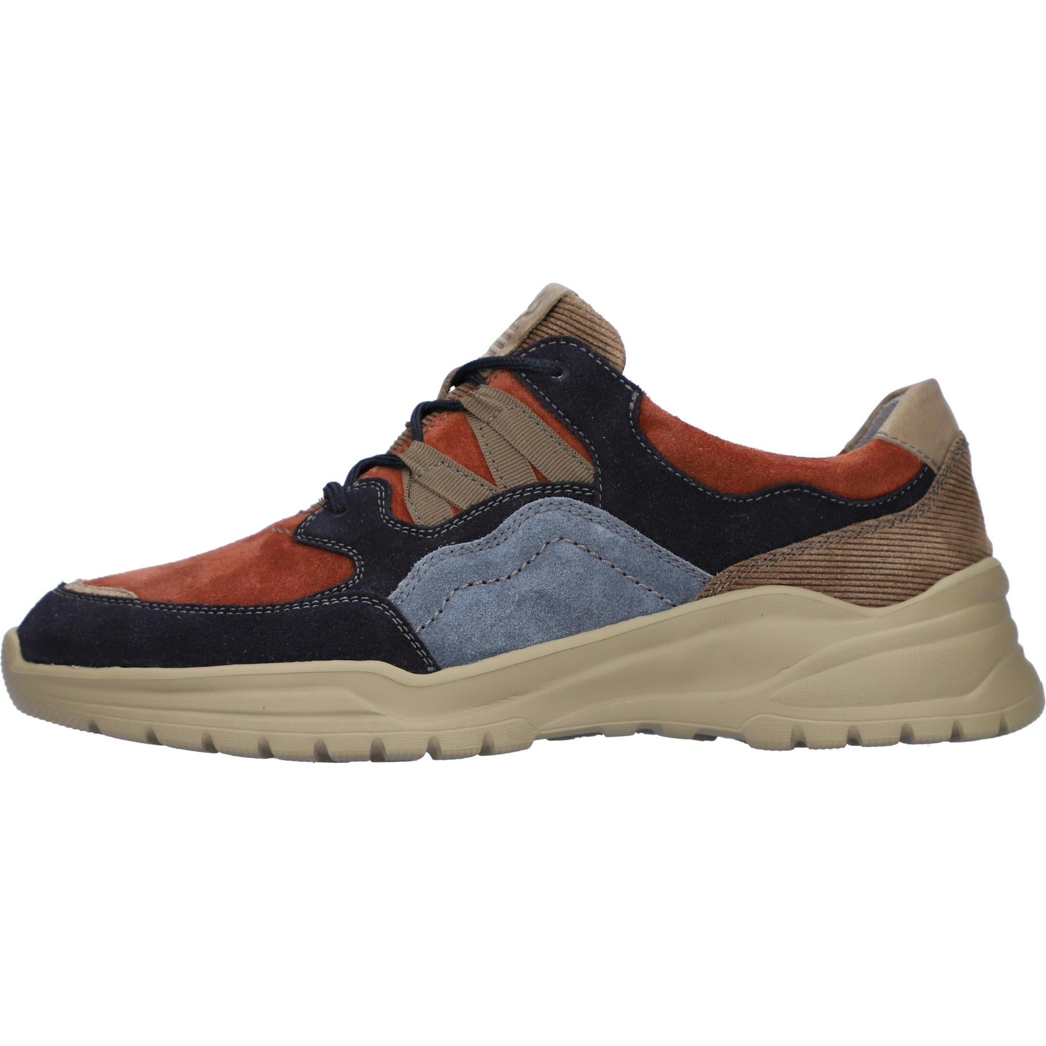 Waldlaufer 968004 701 378 H-Lucky women's wide multi-colored suede trainers with arch support, zip and lace fastening.