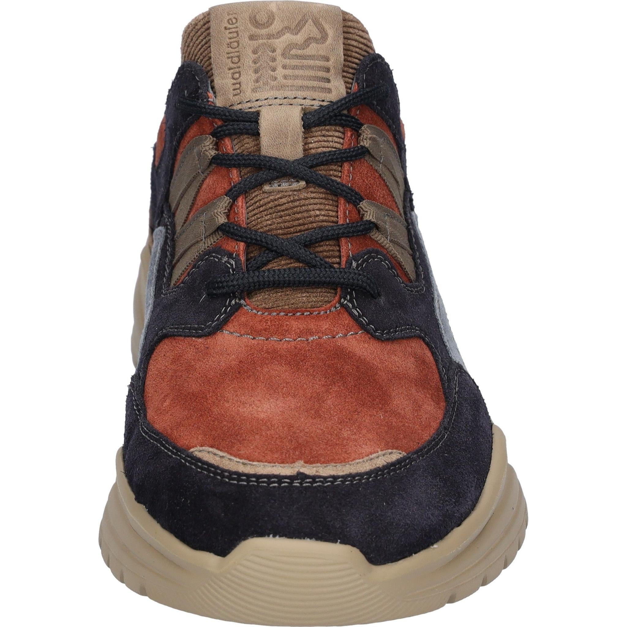 Waldlaufer ladies' arch support trainers, multi-color suede design with zip and lace closure, cushioned sole for comfort.