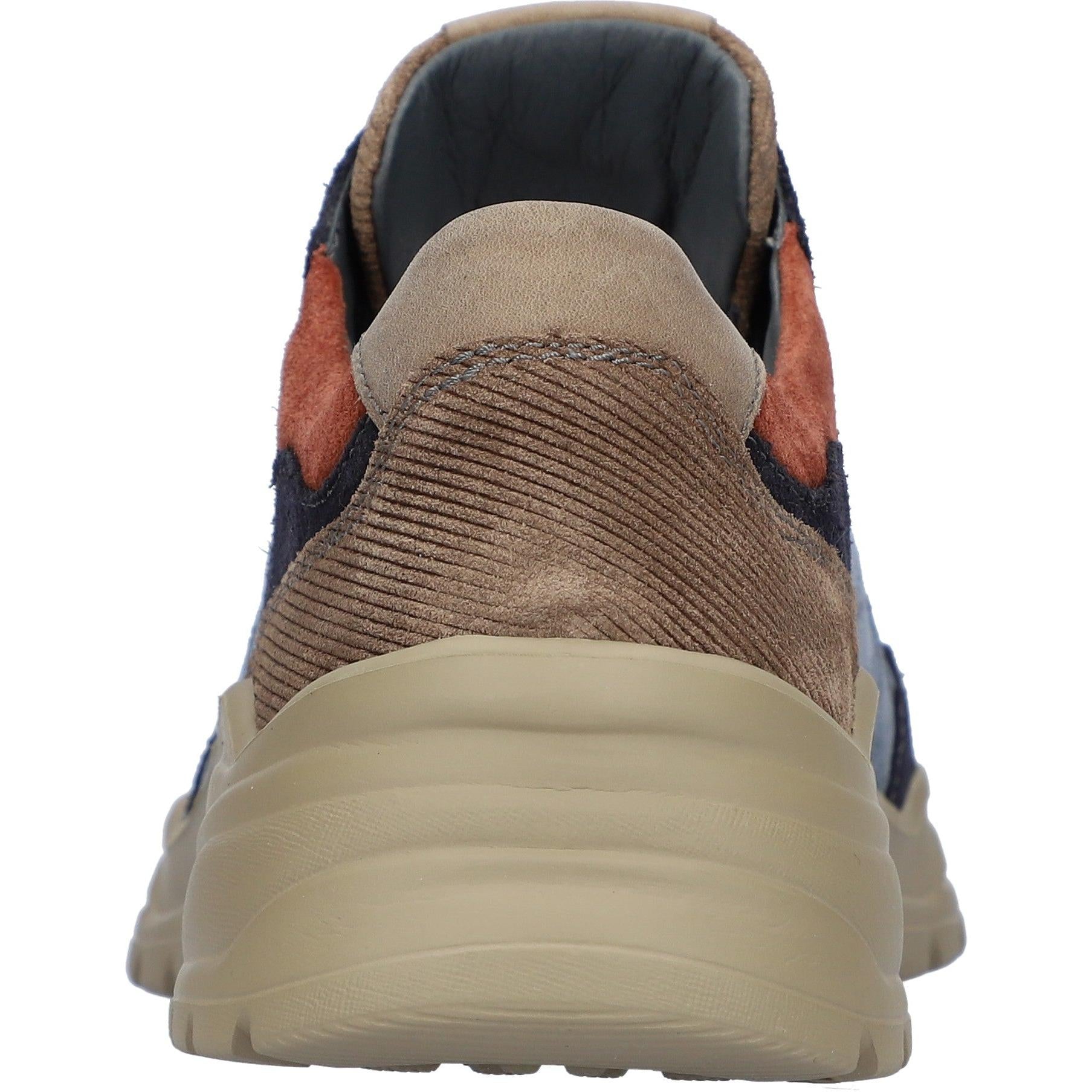 Waldlaufer 968004 701 378 H-Lucky women's wide multi-suede trainers with arch support, zip and lace closure, beige and dark colors.