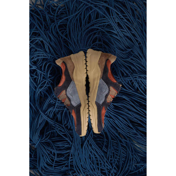 Waldlaufer 968004 701 378 H-Lucky women's wide multi suede trainers with zip and lace, arch support, beige, black, and orange accents.