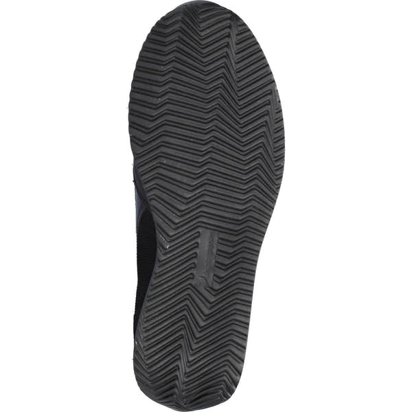 Waldlaufer 980008 613 001 Himona women's Wide Black Leather Arch Support Zip & Lace Trainers, sole and construction detail.