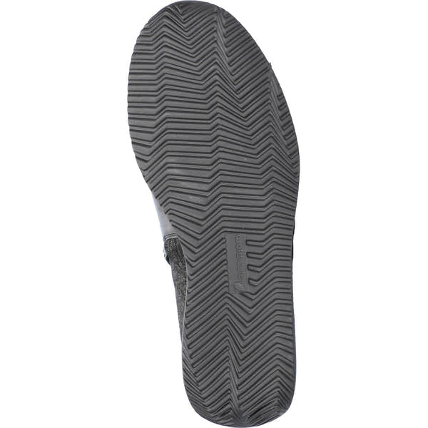 Waldlaufer Himona women's black leather ankle boots with twin zippers and arch support, featuring a textured sole for grip.