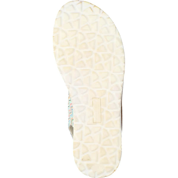 Waldlaufer women's H-Libby wide multi-strap leather sandals with touch-fastening, white chunky sole, and open toe design.