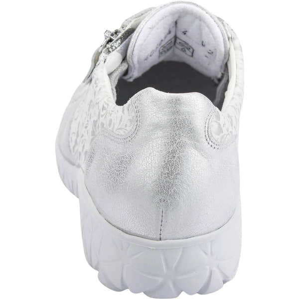 Waldlaufer H89001 213 989 Havy Soft Ladies Silver White Leather Arch Support Slip On Shoes-elevate your sole