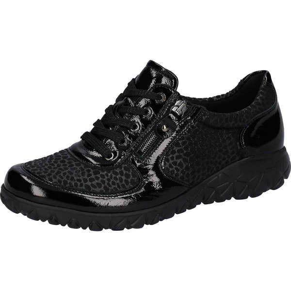 Waldlaufer H89001 221 001 Havy Soft Ladies Black Patent Nubuck Arch Support Slip On Shoes-elevate your sole