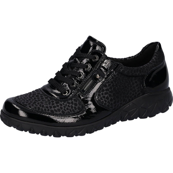 Waldlaufer H89001 221 001 Havy Soft Ladies Black Patent Nubuck Arch Support Slip On Shoes-elevate your sole