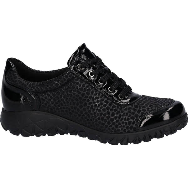 Waldlaufer H89001 221 001 Havy Soft Ladies Black Patent Nubuck Arch Support Slip On Shoes-elevate your sole