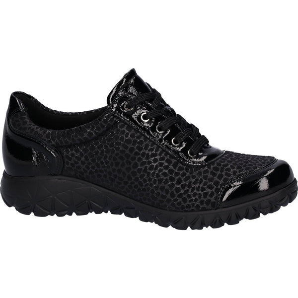 Waldlaufer H89001 221 001 Havy Soft Ladies Black Patent Nubuck Arch Support Slip On Shoes-elevate your sole