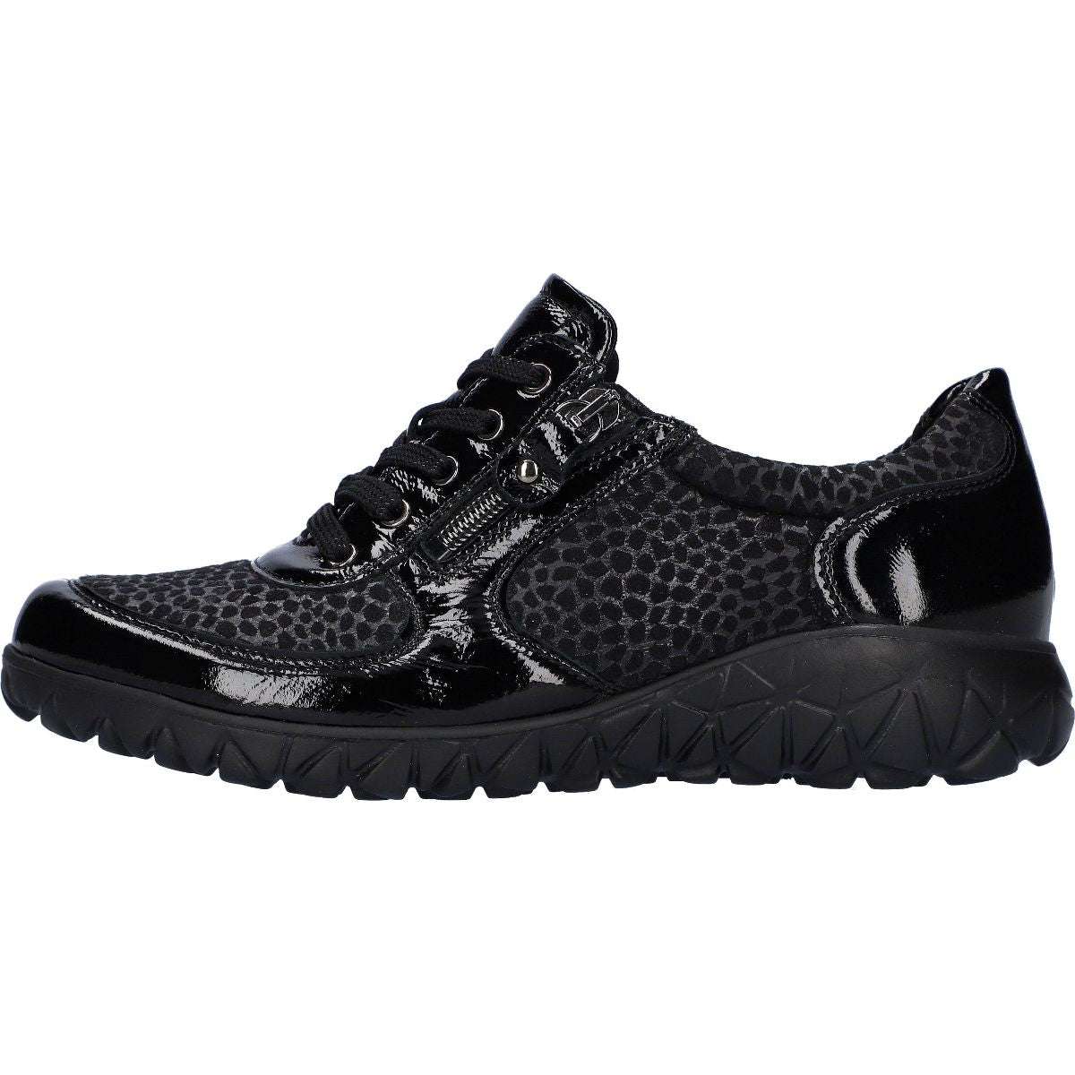 Waldlaufer H89001 221 001 Havy Soft Ladies Black Patent Nubuck Arch Support Slip On Shoes-elevate your sole