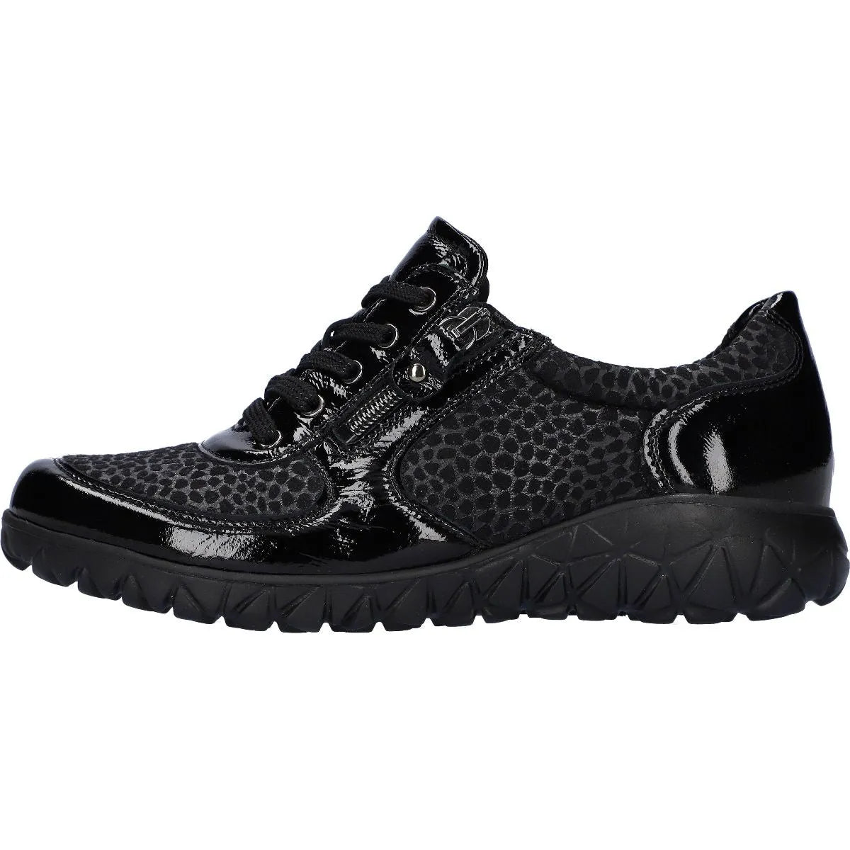 Waldlaufer H89001 221 001 Havy Soft Ladies Black Patent Nubuck Arch Support Slip On Shoes-elevate your sole