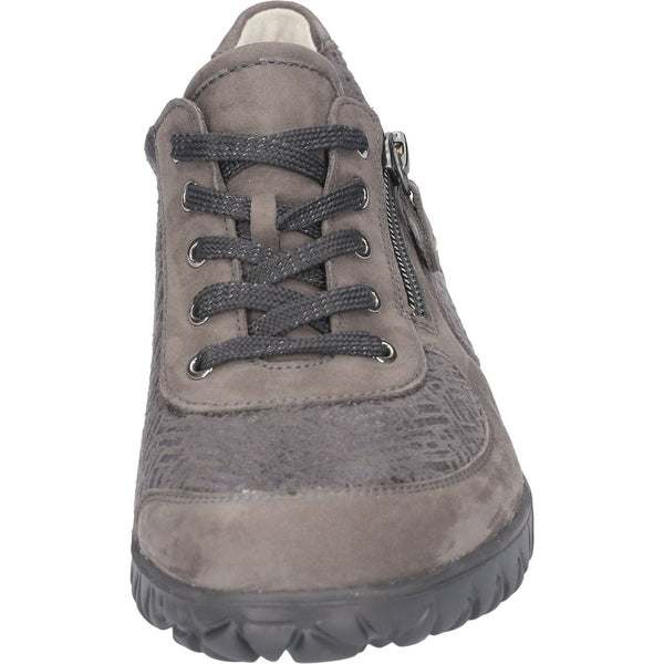 Waldlaufer H89001 227 052 - Havy Soft Ladies Wide Carbon Nubuck Arch Support Zip & Lace Shoes-elevate your sole