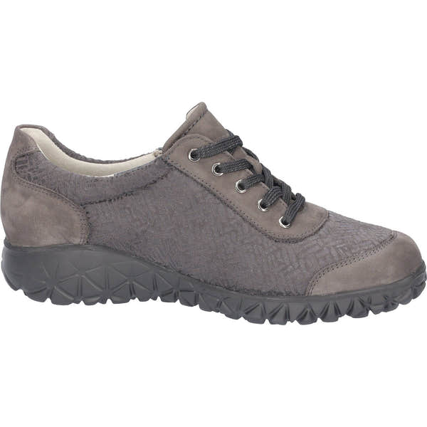 Waldlaufer H89001 227 052 - Havy Soft Ladies Wide Carbon Nubuck Arch Support Zip & Lace Shoes-elevate your sole