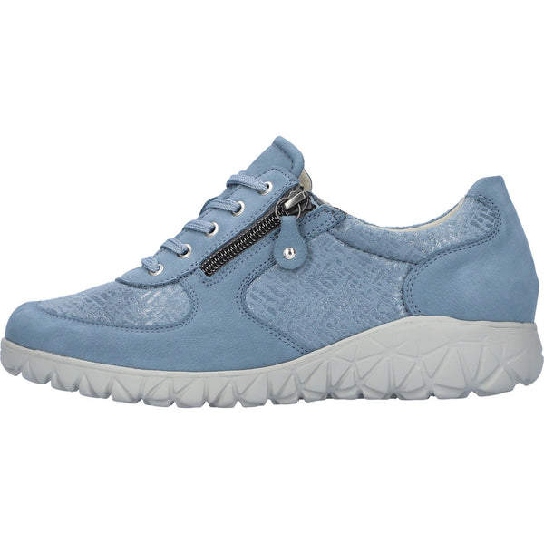 Waldlaufer H89001 227 263 Havy Soft Ladies Denim Blue Nubuck Arch Support Slip On Shoes-elevate your sole