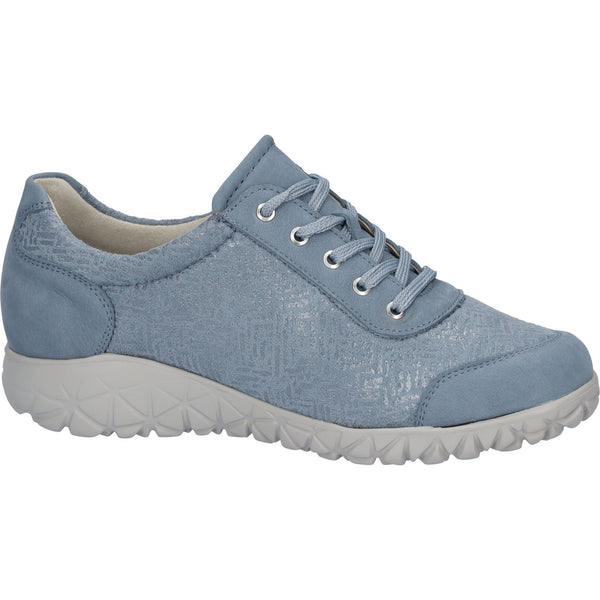 Waldlaufer H89001 227 263 Havy Soft Ladies Denim Blue Nubuck Arch Support Slip On Shoes-elevate your sole