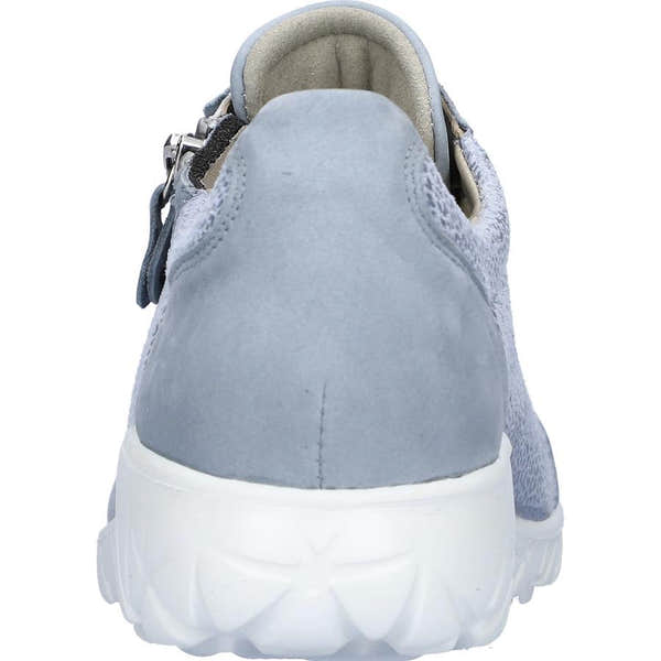 Waldlaufer H89001 237 267 Havy Soft women's blue nubuck slip-on shoes with arch support and cushioned sole.
