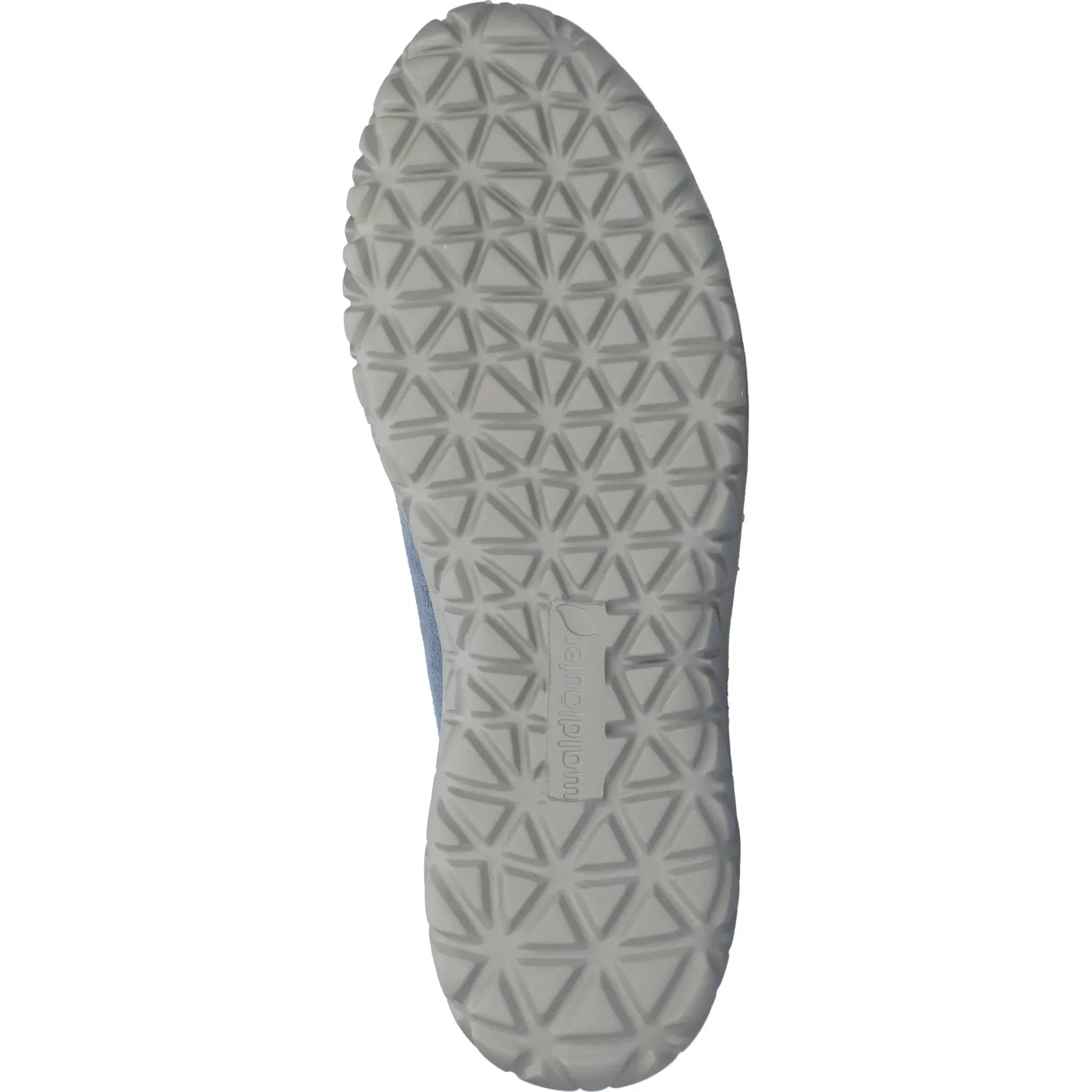 Waldlaufer H89001 Ladies Wide Denim Nubuck Trainers with Zip and Lace, soft sole, textured rubber grip sole.