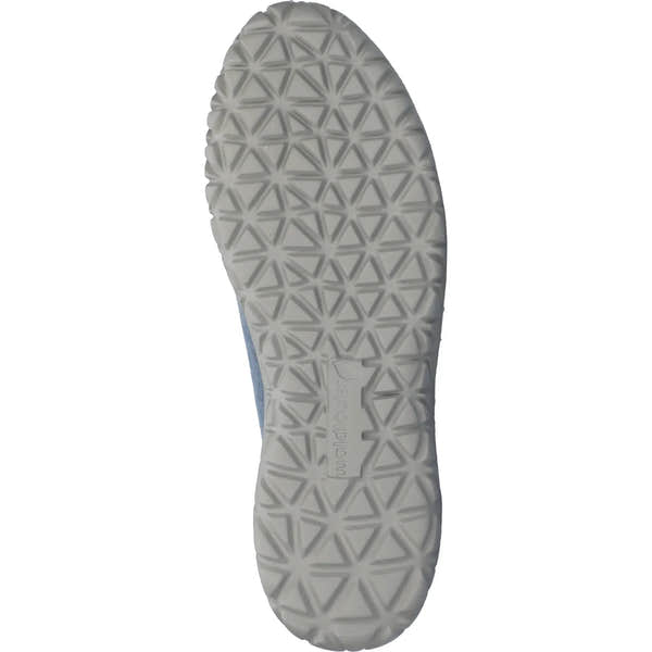 Waldlaufer H89001 Ladies Wide Denim Nubuck Trainers with Zip and Lace, soft sole, textured rubber grip sole.