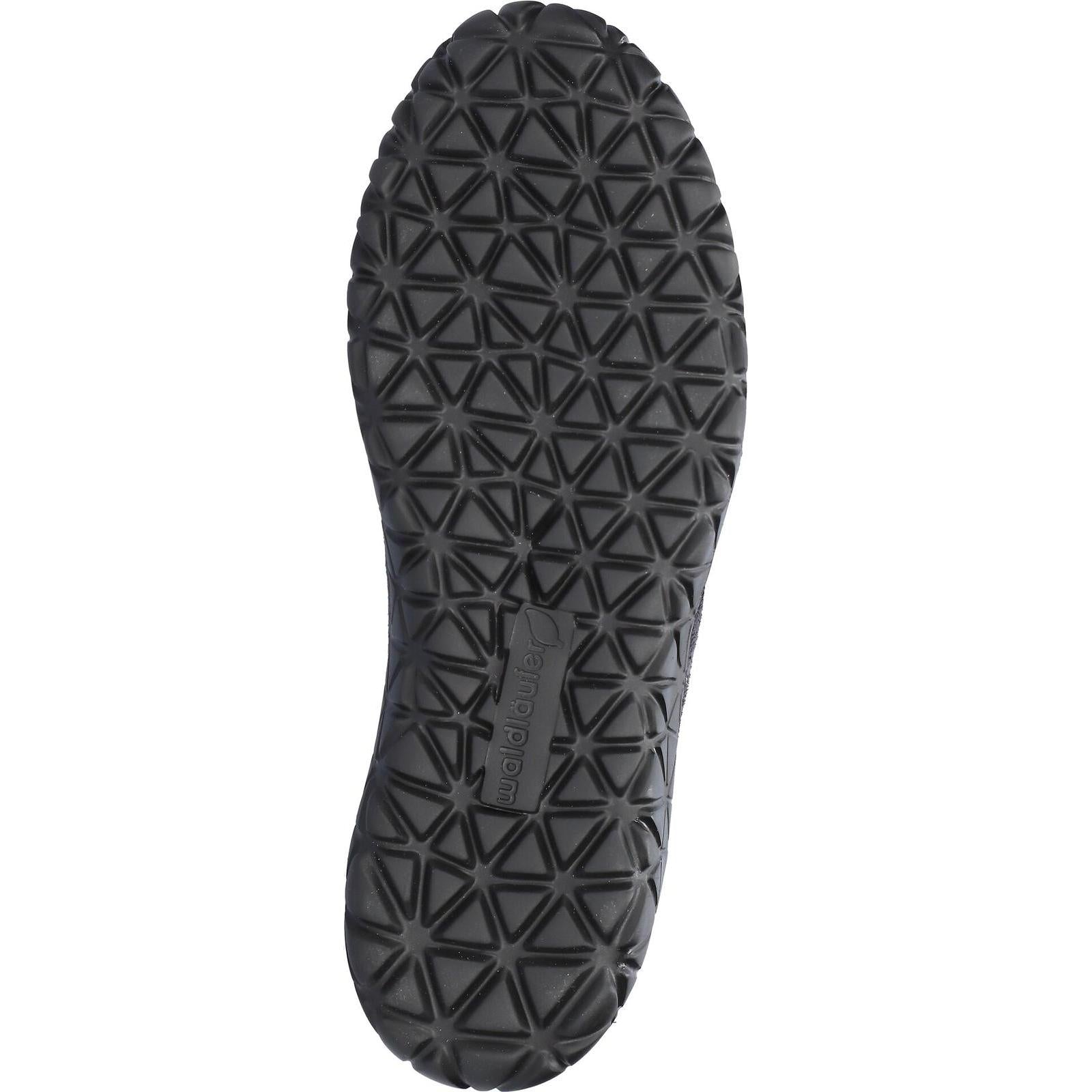 Waldlaufer H89001 252 217 Havy Soft women's Wide Navy Blue Leather Stretch Arch Support Zip & Lace Trainers, sole and.