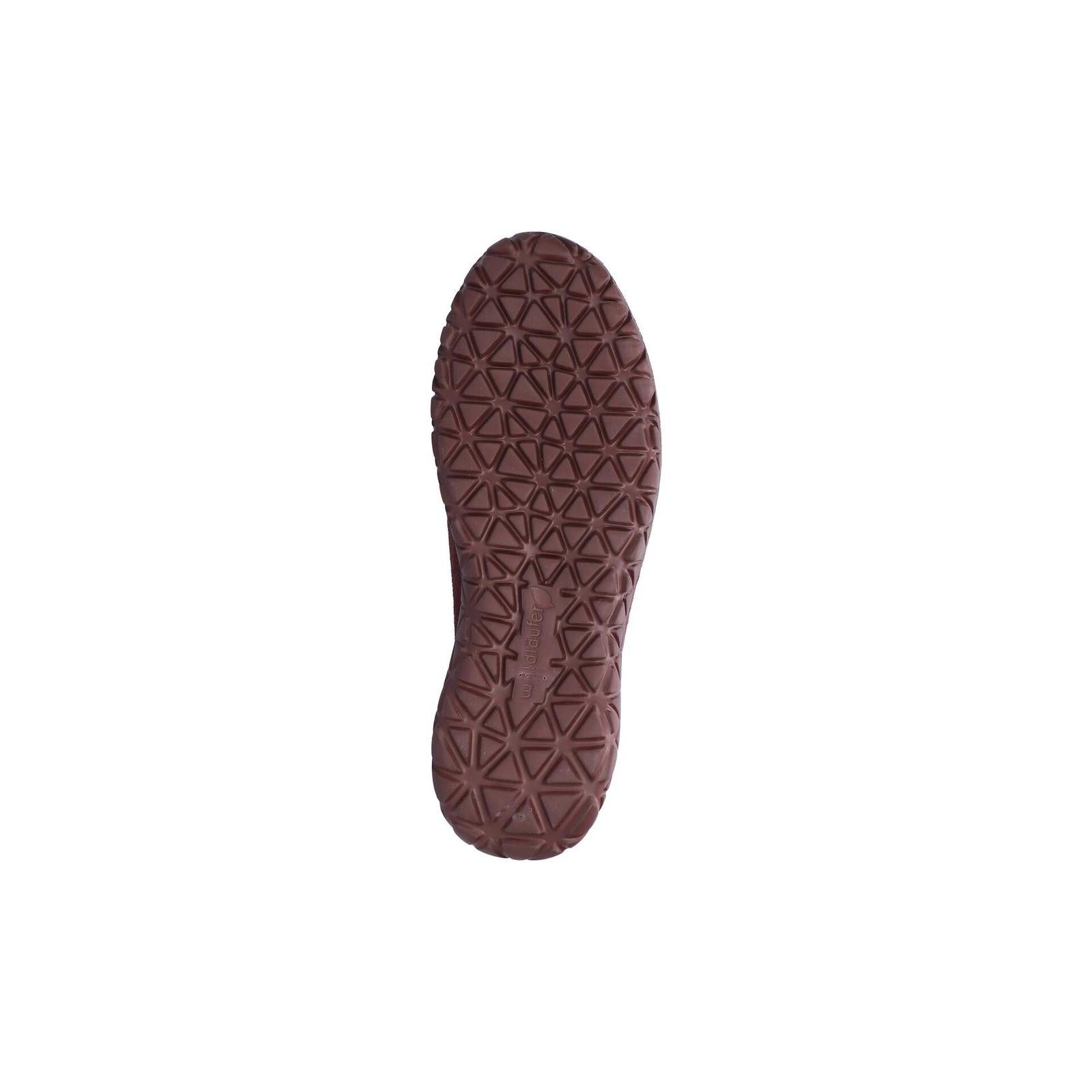 Waldlaufer H89001 253 020 Havy Soft women's Wide Burgundy/Chocolate Brown Suede Stretch Arch Support Zip & Lace Trainers.