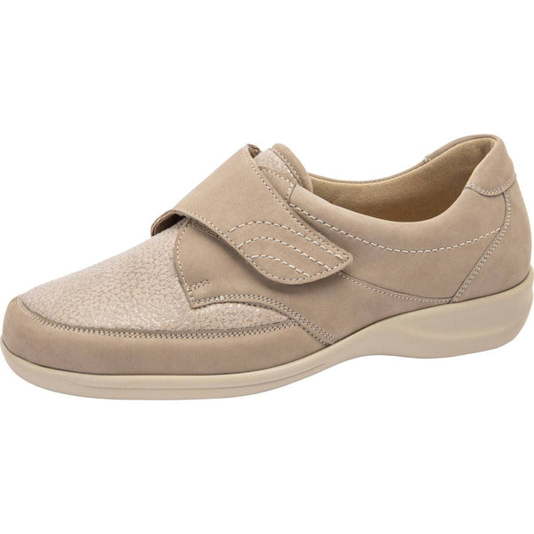Waldlaufer M54306 275 094 Millu-S Ladies Beige Nubuck & Textile Arch Support Touch Fastening Shoes-elevate your sole