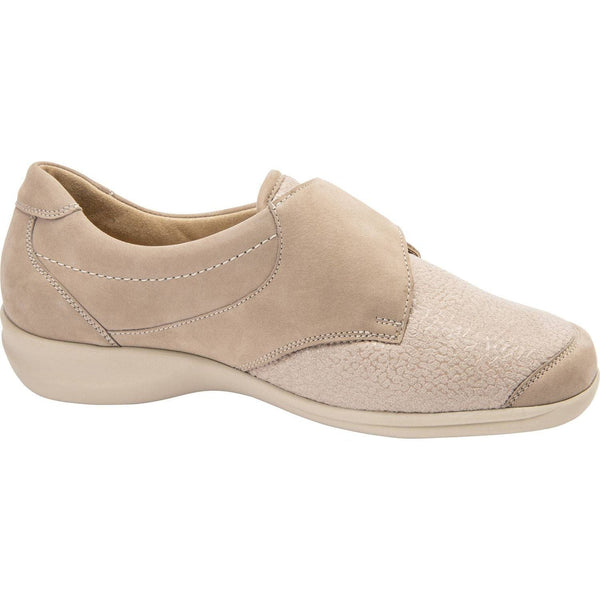 Waldlaufer M54306 275 094 Millu-S Ladies Beige Nubuck & Textile Arch Support Touch Fastening Shoes-elevate your sole
