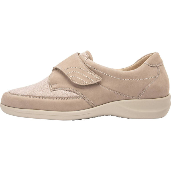 Waldlaufer M54306 275 094 Millu-S Ladies Beige Nubuck & Textile Arch Support Touch Fastening Shoes-elevate your sole