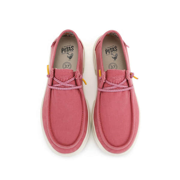 Walk In Pitas Dafne Ladies Strawberry Pink Textile Elasticated Shoes-elevate your sole