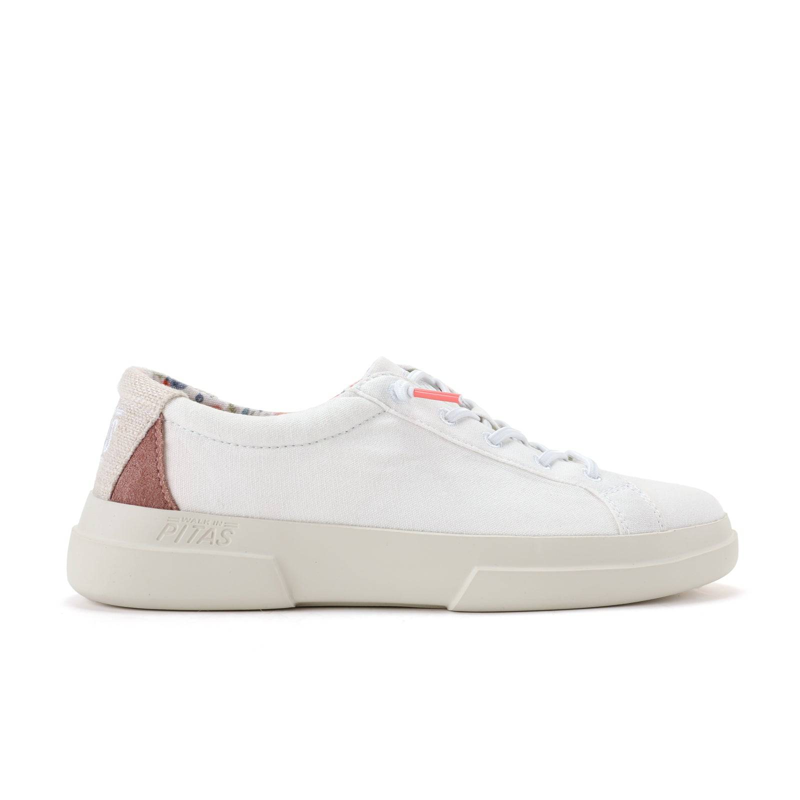 Walk In Pitas Iris Ladies White Textile Elasticated Shoes-elevate your sole