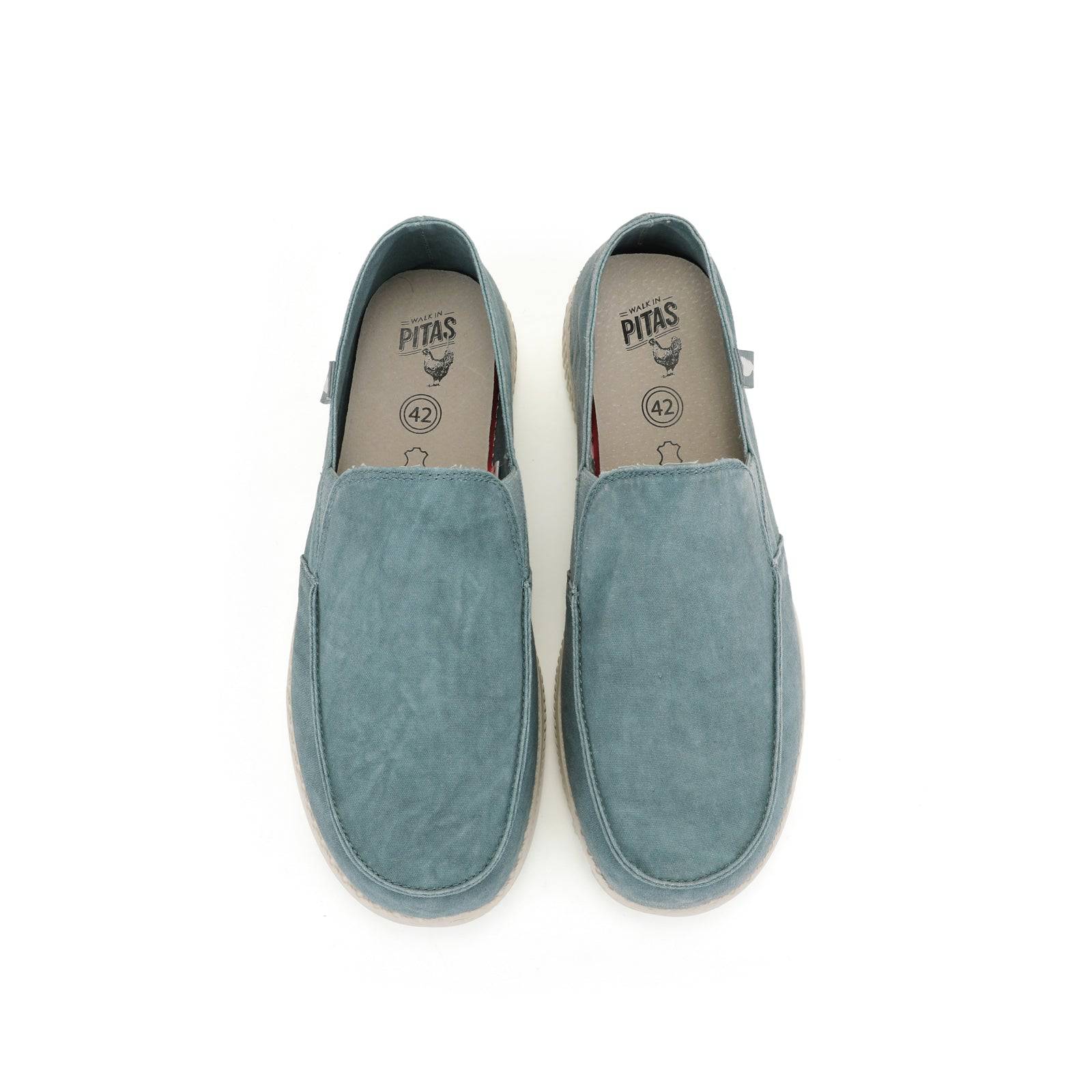 Walk In Pitas WP150 Mens Blue Textile Slip On Shoes-elevate your sole