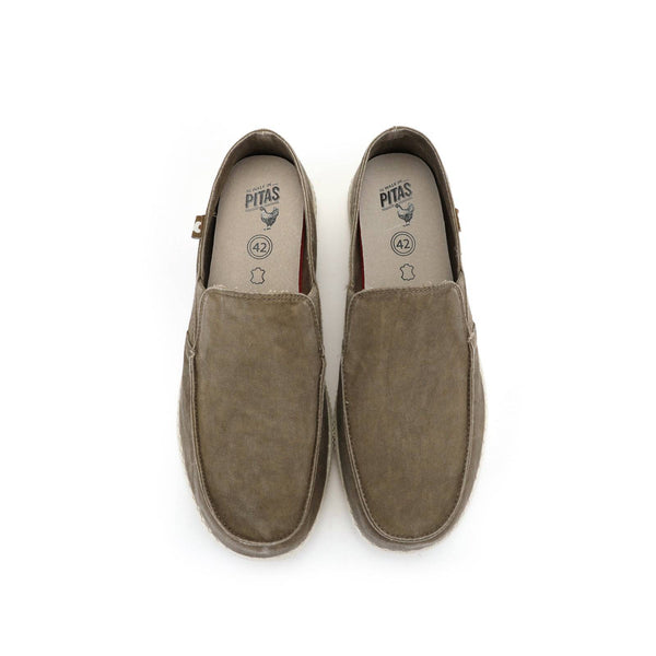 Walk In Pitas WP150 Mens Taupe Textile Slip On Shoes-elevate your sole
