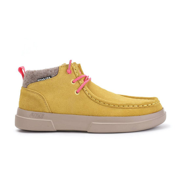 Walk in Pitas Pic-Garda Ladies Mustard Suede Waterproof Elasticated Ankle Boots-elevate your sole