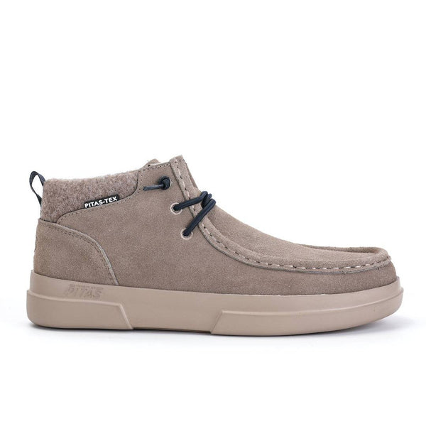 Walk in Pitas Pic-Garda Ladies Taupe Suede Waterproof Elasticated Ankle Boots-elevate your sole