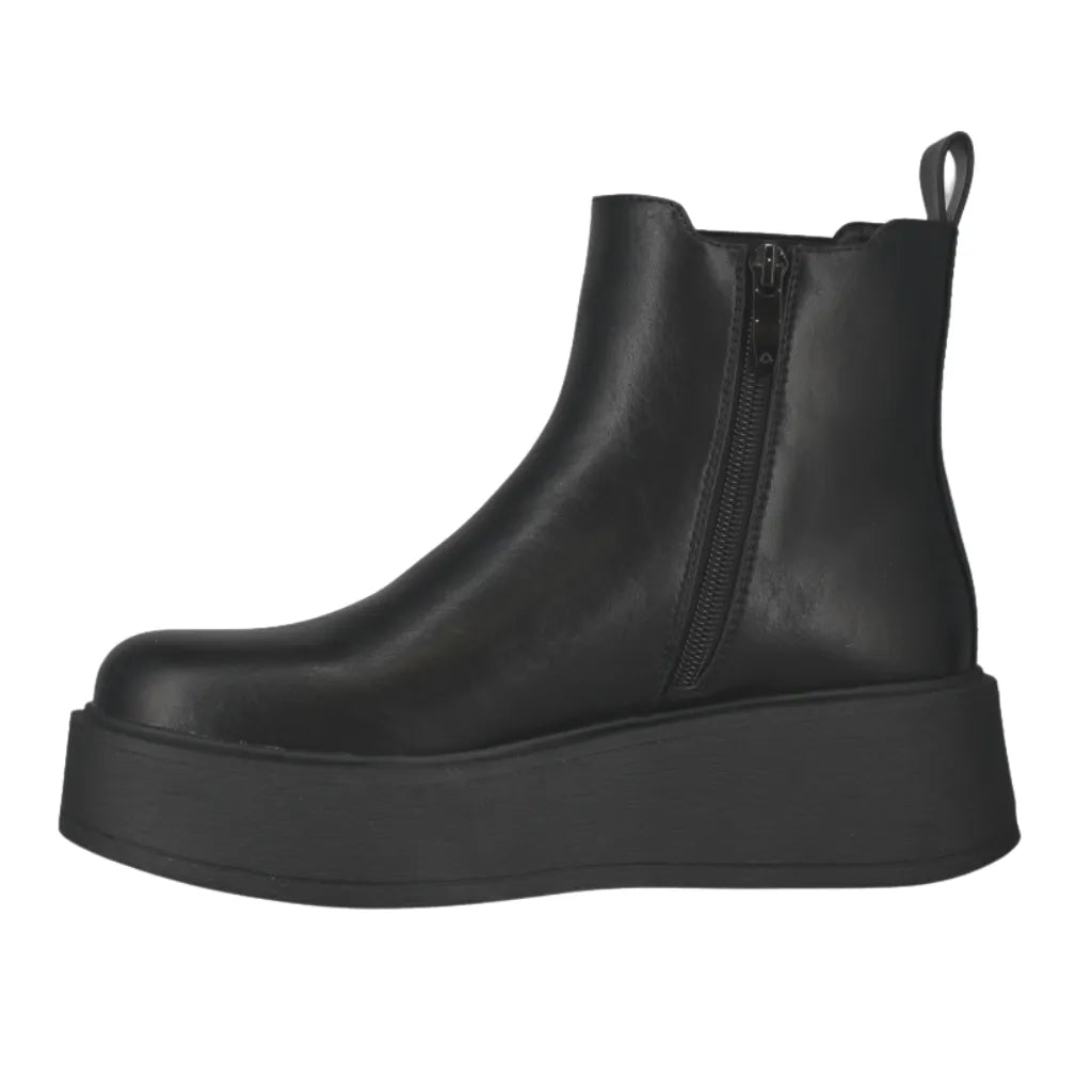 Westland Gemma 01 women's black vegan platform chelsea ankle boots, opposite side view.