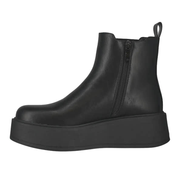 Westland Gemma 01 women's black vegan platform chelsea ankle boots, opposite side view.