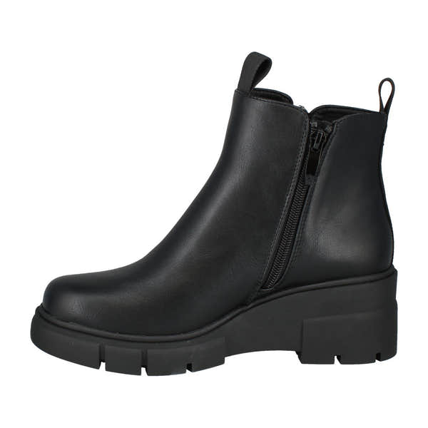 Westland Women's Black Waterproof Side-Zip Ankle Boots, stylish waterproof leather footwear with chunky sole and ankle pull tab.