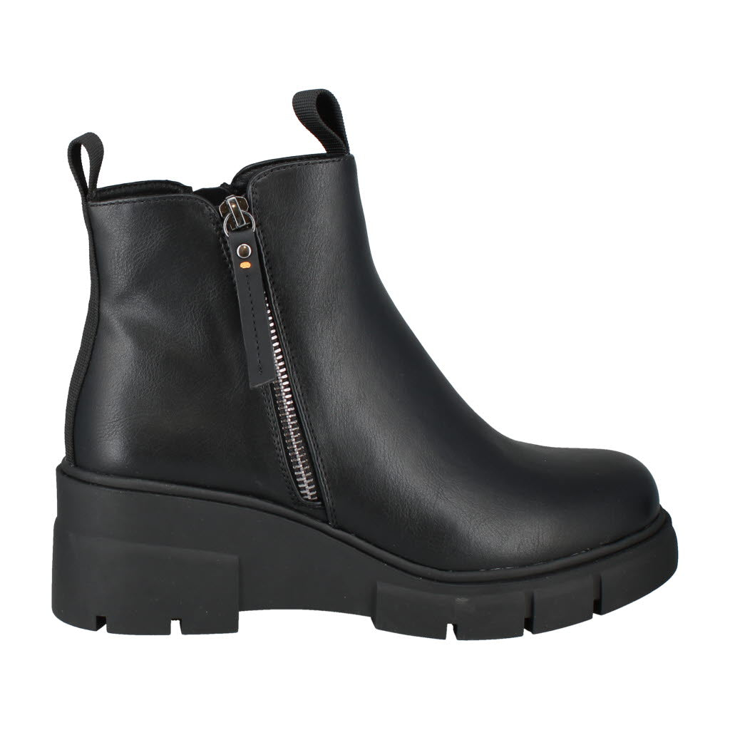 Westland Willey 03 Ladies Black Waterproof Side Zip Ankle Boots with chunky sole.