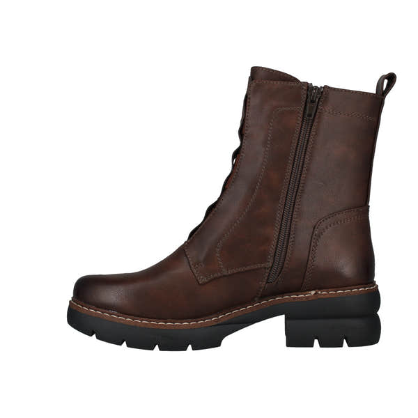 Westland Perrie 02 Ladies Brown Side Zip Ankle Boots with chunky sole and stitching details.
