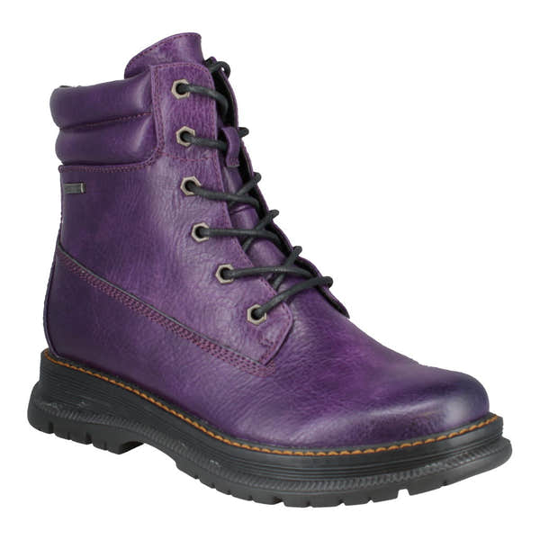 Westland Peyton 01 Ladies Purple Waterproof Vegan Ankle Boots with Zip and Lace-up Closure.