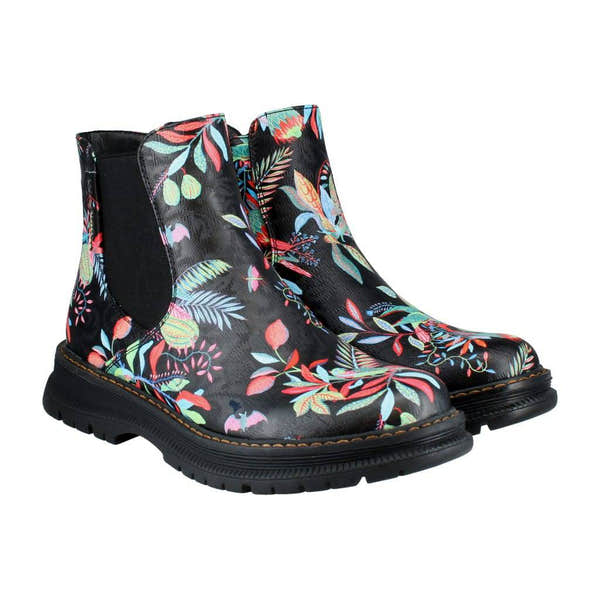 Westland 769522 Peyton 02 Ladies Black Print Vegan Side Zip Ankle Boots-elevate your sole