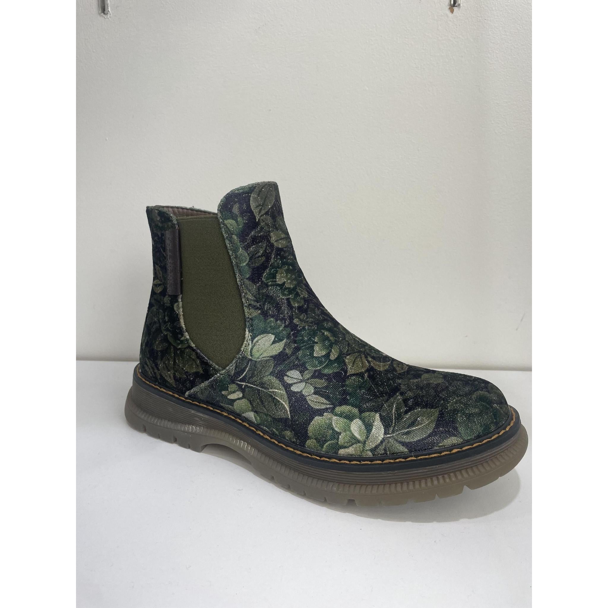 Bottines pour femme Westland 769522 Peyton 02, vert combi, végétaliennes, fermeture éclair latérale