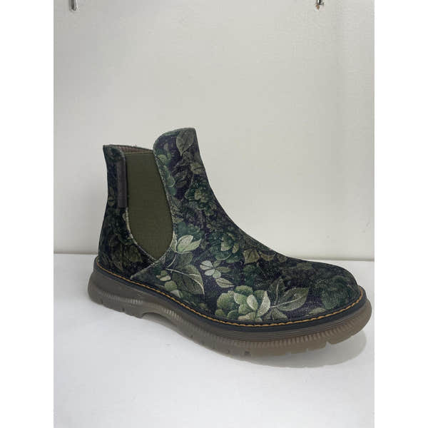 Westland 769522 Peyton 02 Ladies Green Combi Vegan Side Zip Ankle Boots